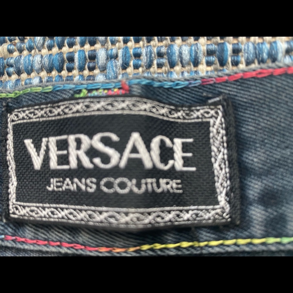 Versace Jean Couture Vintage Rainbow High Waist Jean Medium